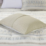 Full/Queen 5 Piece Printed Seersucker Comforter Set with Throw Pillows B035128859
