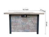 44" W x 25" H Outdoor Patio Propane Gas Fire Pit Table - 50,000 BTU High-temperature-resistant W2691P233033
