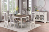 Antique White Set of 2 Chairs Grey Upholstered Tufted unique Design Chairs Back Cushion Seat HSESF00F1825