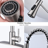Commercial Kitchen Sink Faucet with Deck Plate Brushed Nickel JYD0675BN
