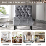 COOLMORE Modern Velvet Armless Accent Living Room Chair / Leisure Chair,Upholstered Fabric Button W39550130