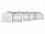 White Portable 13' L x 3' W x 2.5' H Tunnel Greenhouse Garden Grow Tent with 4 Zipper Doors, 31842948
