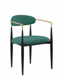 Modern Contemporary 2pcs Side Chairs Green Fabric Upholstered Ultra Stylish Chairs Set B011139604