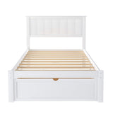 ZNTS Twin Size Platform Bed with Under-bed Drawer, White 87326066