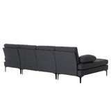 U-shaped Soft-Covered Armrest Backrest Seat Pull Point Wooden Frame Iron Frame Black Feet Indoor 07845976