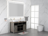 84 x 48 Inch LED Bathroom Mirror with Front and Backlight, Wall Mounted Vanity Mirror with Aluminum W2287P282006