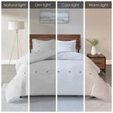 3 Piece Cotton Waffle Weave Comforter set White Full/Queen B03597060