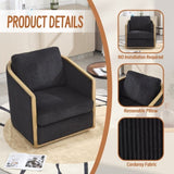 COOLMORE Corduroy Barrel Chair, Comfortable Accent Sofa Chair for Living Room, 360 Degree W395P220274