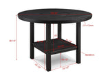 1pc Contemporary Transitional Style Counter Height Round Table w Lazy Susan Charcoal Finish B011P261860