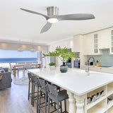 52 Inch Flush Mount Ceiling Fan with Dimmable Led Light 3 ABS Fan Blades Reversible DC Motor For W934P211139