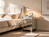 () 3-Drawer MDF Bedside Table with Mirrored Finish 11.8*11.8*23.6 Silver 25394141