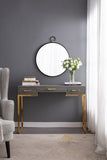 24" x 27" Wall Mirror with Black Frame, Contemporary Minimalist Accent Mirror for Living Room, W2078124367