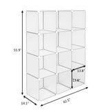 ZNTS Cube Storage 12-Cube Book Shelf Storage Shelves Closet Organizer Shelf Cubes Organizer Bookcase 02284857