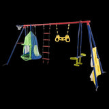 ZNTS XNS092 rinbow colour interesting four function swingset with net swing and face to face metal W1711P208397