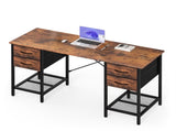 55 Inch Computer Desk with 4 Drawers, Office Desk with Mesh Shelf, Gaming Desk, Writing Work Desk , 34483803
