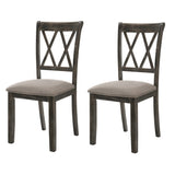 Beige and Weathered Grey Cross Back Side Chairs B062P182726
