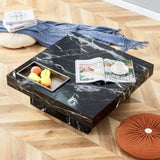 A modern practical coffee table made of MDF material with black patterns. The fusion of elegance W1151119879