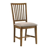Tan and Weathered Oak Slat Back Side Chairs B062P182731