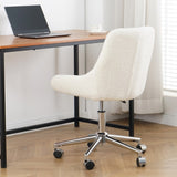 Modern teddy fleece fabric with chrome legs living room furniture dining chair, soft and W210127509