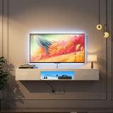 ZNTS Floating TV Stand Wall Mounted with 16 Color LEDs,63