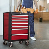 7-Drawer Rolling Tool Chest with Locking Wheels & Drawers, 18.5" D x 28" W x 39.5" H Mobile Tool W3037P309489