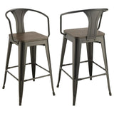 Dark Elm and Matte Black Bar Height Stool B062P153516