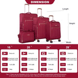 4-Piece Set ,Softshell Suitcase Spinner Wheels Terylene Sets Carry On Suitcase W284P154706