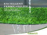 6ft x 10ft Premium Artificial Turf Mat with Drainage Holes. Thick Fake Grass with Rubber Backing, W3280P296541