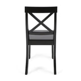 ZNTS Roshan Farmhouse Acacia Wood Dining Chairs, Black 62888.00BLK