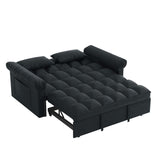 Loveseats Sofa Bed with Pull-out Bed,Adjsutable Back-Black W487P263842
