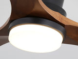 60 Inch Ceiling Fan With Lights 3 Solid Wood Fan Blade Noiseless Reversible Motor Remote Control KBS-6003