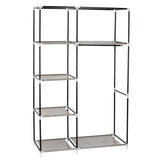 ZNTS 64" Portable Closet Storage Organizer Wardrobe Clothes Rack with Shelves Dark Brown 40344709