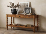 47.2'' Solid Wood Console Table for Entryway,2-Tier Wooden Sofa Table Behind Couch with Vintage W2263P510695