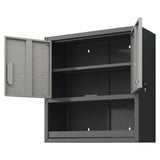 ZNTS Metal Wall-Mounted Tool Storage Cabinet with Locking Door and 1 Shelf 1 Opened Drawer for Garage 61339189