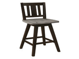 Counter Height Chairs Set of 2, Black Gray 360-degree Swivel Chair Solid Rubberwood Kitchen Dining B011P194907