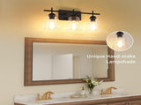 3-Light with Clear Glass Satin Shade Unique Hand-make Lampshade Industrial Indoor Light Fixture E26 48219886