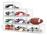 Shoe Storage Box, 8 Pack Clear Plastic Stackable Shoe Organizer with Magnetic Door 08870739