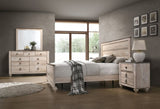 ZNTS Imerland Contemporary White Wash Finish 4-Piece Bedroom Set-Queen Bed, Dresser, Mirror, Nightstand T2574P200186