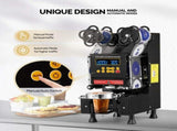 Cup Sealing Machine Full Automatic, Electric Cup Sealer 500-600 Cups/H, Bubble Tea Machine with LCD 65970414