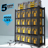 72.05 Inch Tall Black Metal Shelves with 5 Removable Dividers Are High Capacity and Load Bearing for W328P193845