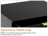 Black P2 Density Board Wavy Pattern Drawer Front 454070cm Two-Drawer Bedside Cabinet 75644100