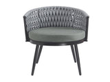 Outdoor Dining Chair-Metal & Rope with Light Gray Cushion Patio Furniture,Weather-Resistant Patio N770P290585G