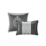 8 Piece Jacquard Comforter Set Silver/Silver Cal King B035128888