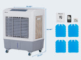 3 in 1 Portable Evaporative Cooler,Indoor,Outdoor,2647CFM Personal Air Cooler with remote control 15062358