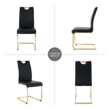 Modern Dining Chairs with Faux Leather Padded Seat Dining Living Room Chairs Upholstered Chair with W210127291
