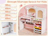 Safe Toddler Vanity Set with Anti-Toppling Design, Rounded Corners & Sturdy MDF Construction 25444404