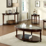 ZNTS Transitional 1pc Coffee Table Dark Cherry Open Bottom Shelf Beveled Glass Top Turned Legs Living B011P144698