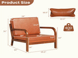 Comfy Armchair with Removable Cushions & Lumbar Pillow, Ergonomic Accent Chair Support 400 lbs 63921264