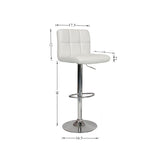 Swivel Faux Leather Adjustable Hydraulic Bar Stool, Set of 2, White T2574P164843