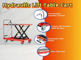 Hydraulic Lift Table Cart,500lbs Load Capacity 28.5Inch Lifting Height, Single Scissor Lift Table W2680P272806